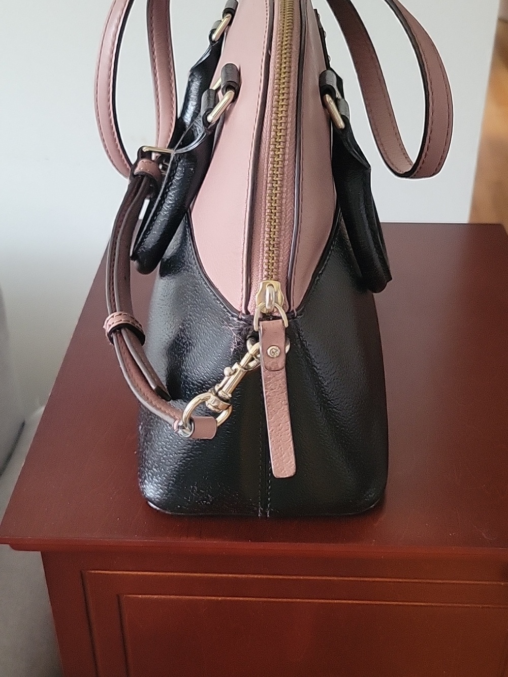 Kate Spade Grove Street Carli Satchel/Crossbody, Black/Pink - Picture 4 of 16